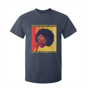 Black History Month Afro Woman T Shirt For Kid Educated Melanated Elevated African American Empowerment