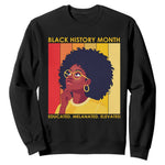 Black History Month Afro Woman Sweatshirt Educated Melanated Elevated African American Empowerment
