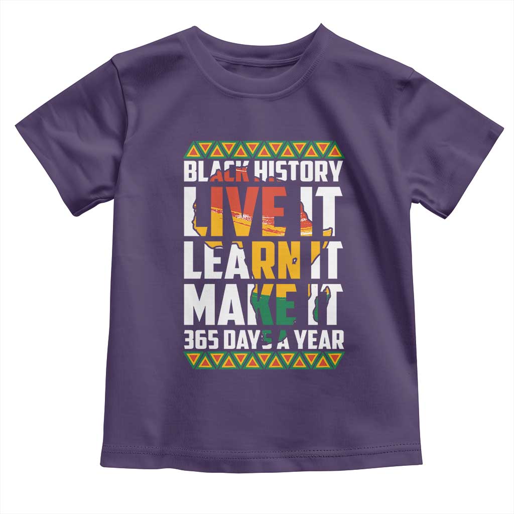 Black History Month Baby Shirt Live It Learn It Make It 365 Days A Year Kente