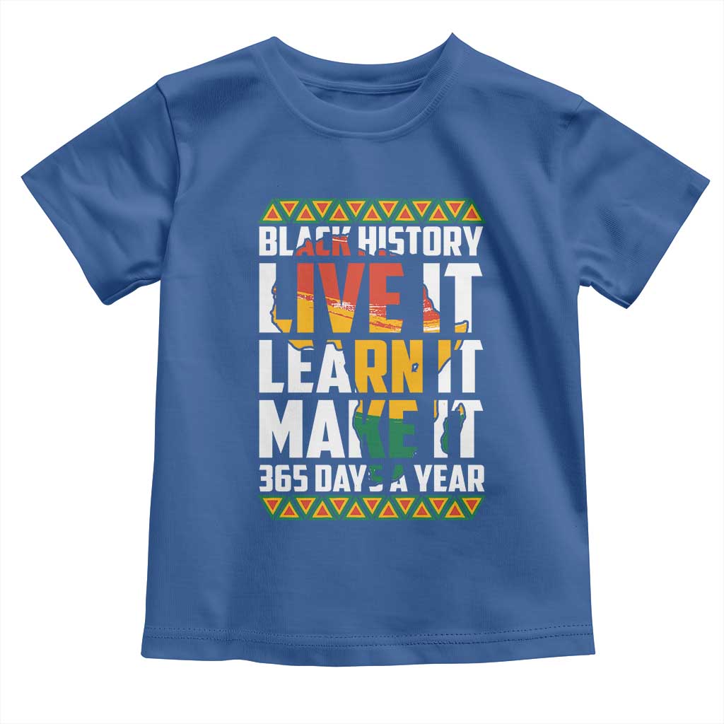 Black History Month Baby Shirt Live It Learn It Make It 365 Days A Year Kente