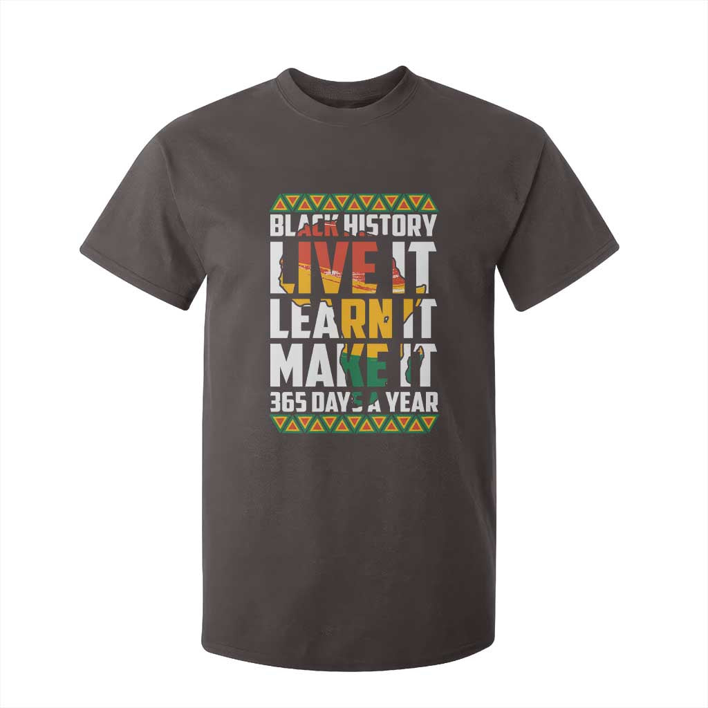 Black History Month T Shirt For Kid Live It Learn It Make It 365 Days A Year Kente