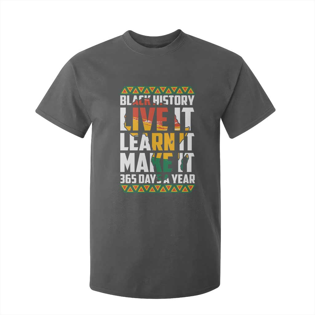 Black History Month T Shirt For Kid Live It Learn It Make It 365 Days A Year Kente
