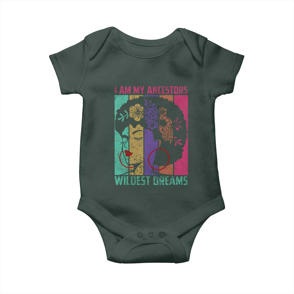 I Am My Ancestors Wildest Dreams Baby Onesie Black History Month Pride Retro