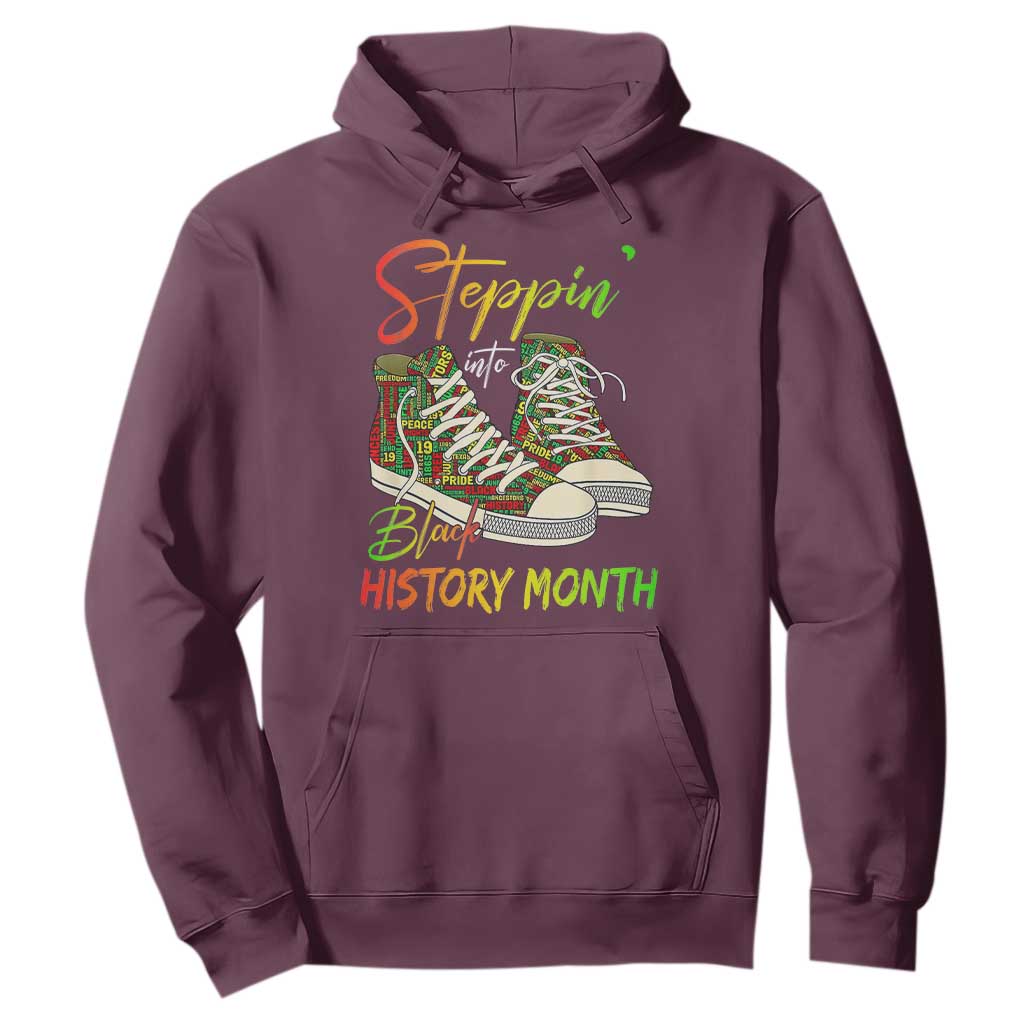 Stepping Into Black History Month Hoodie Black Pride Sneakers