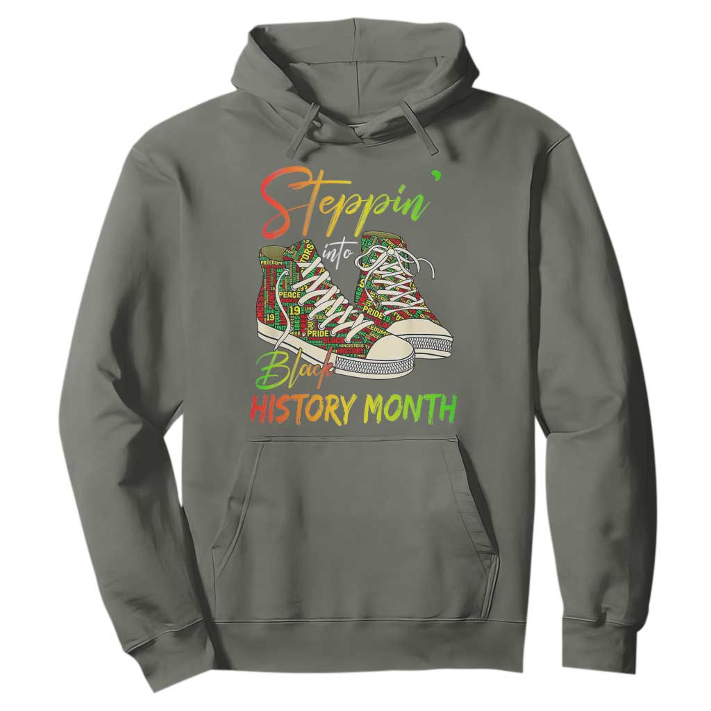 Stepping Into Black History Month Hoodie Black Pride Sneakers
