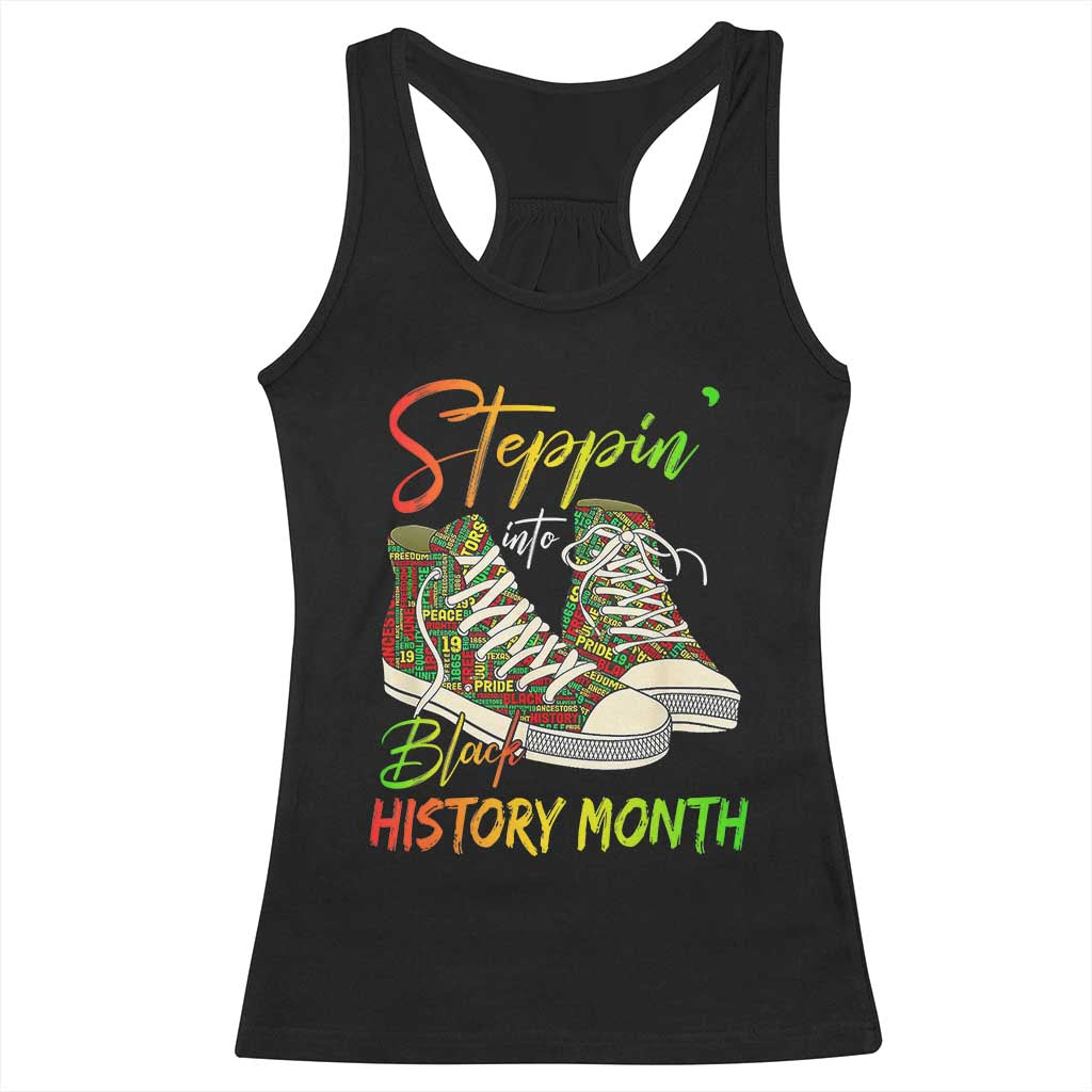 Stepping Into Black History Month Racerback Tank Top Black Pride Sneakers