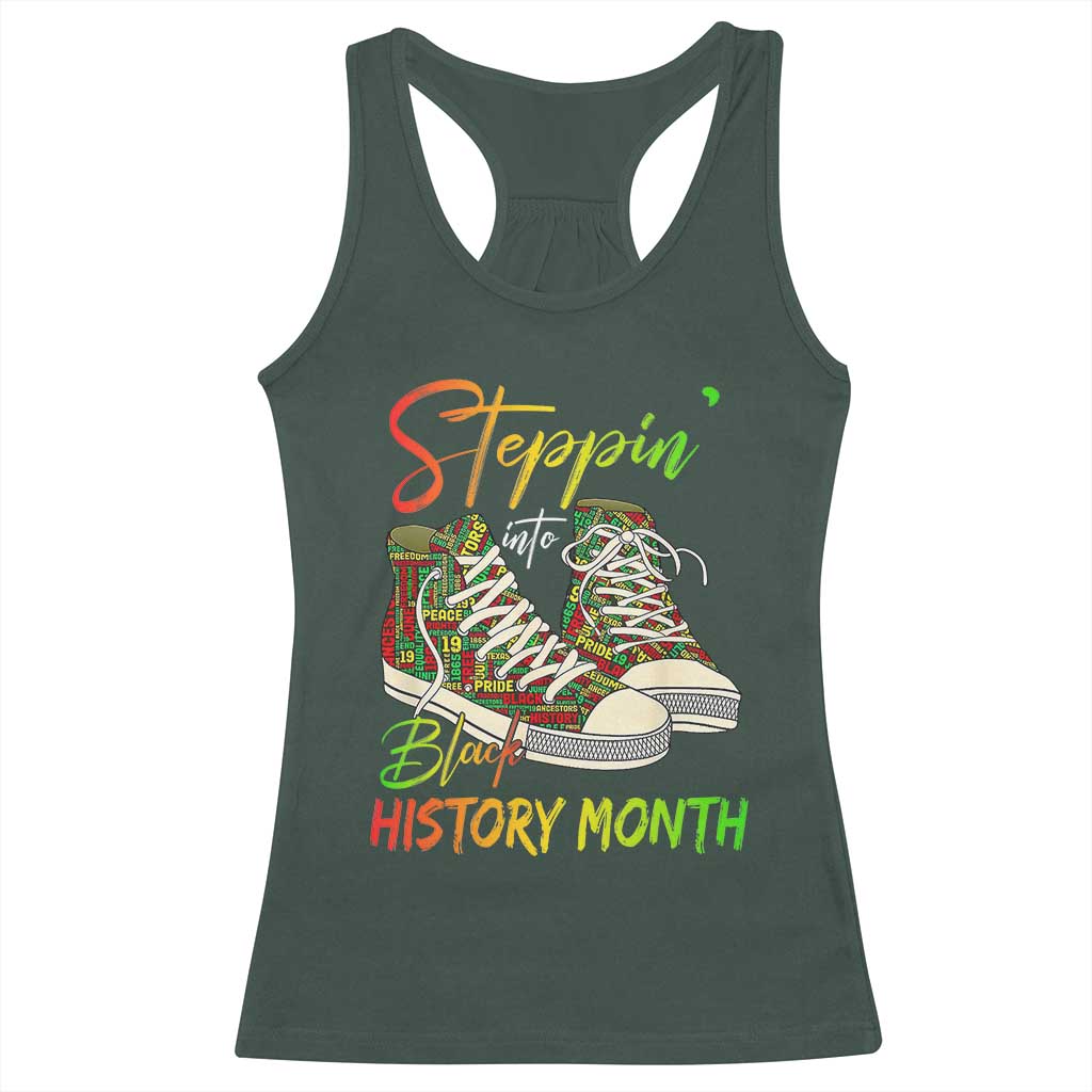 Stepping Into Black History Month Racerback Tank Top Black Pride Sneakers