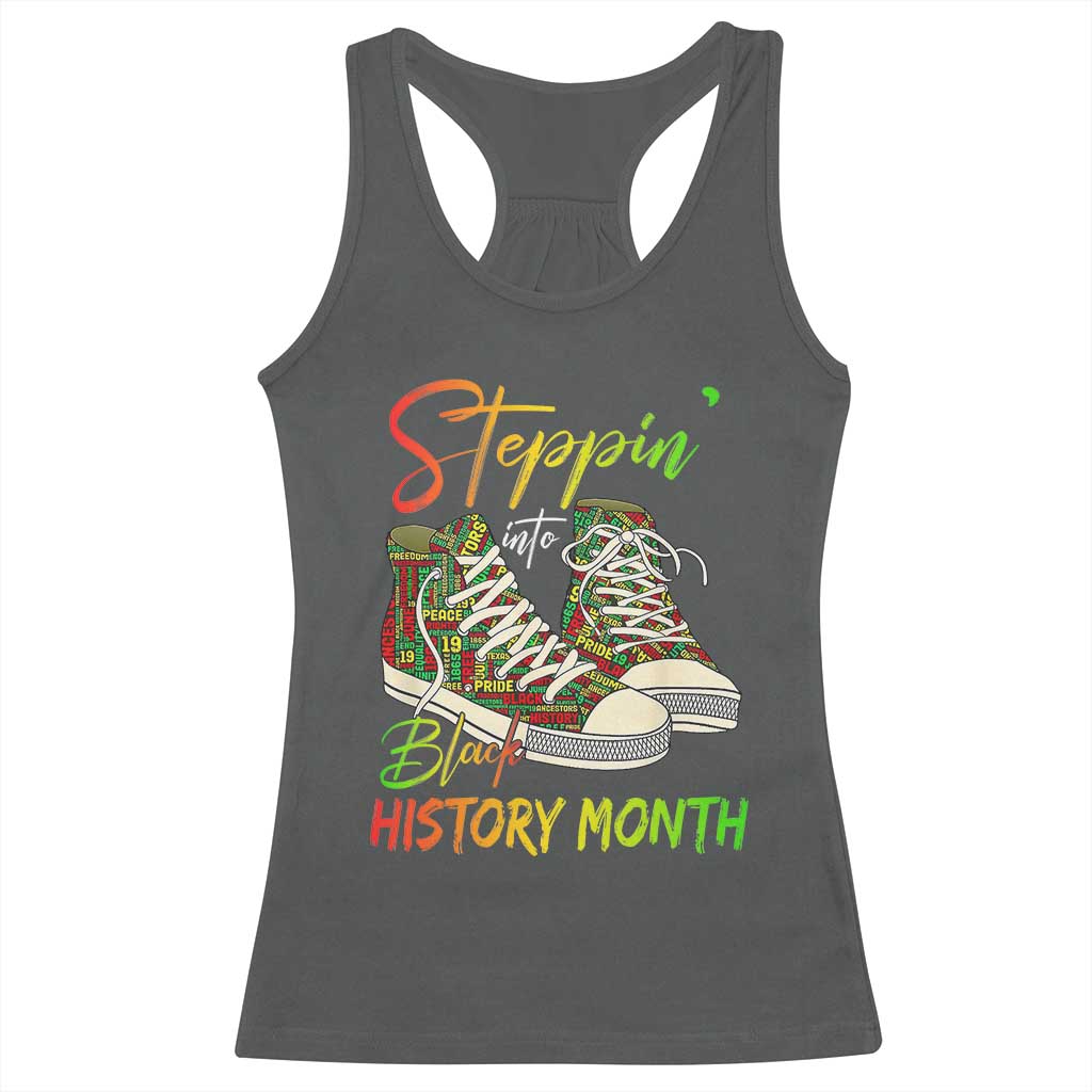 Stepping Into Black History Month Racerback Tank Top Black Pride Sneakers