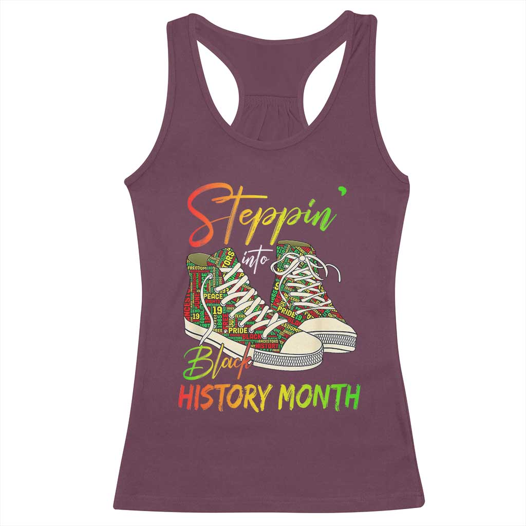 Stepping Into Black History Month Racerback Tank Top Black Pride Sneakers
