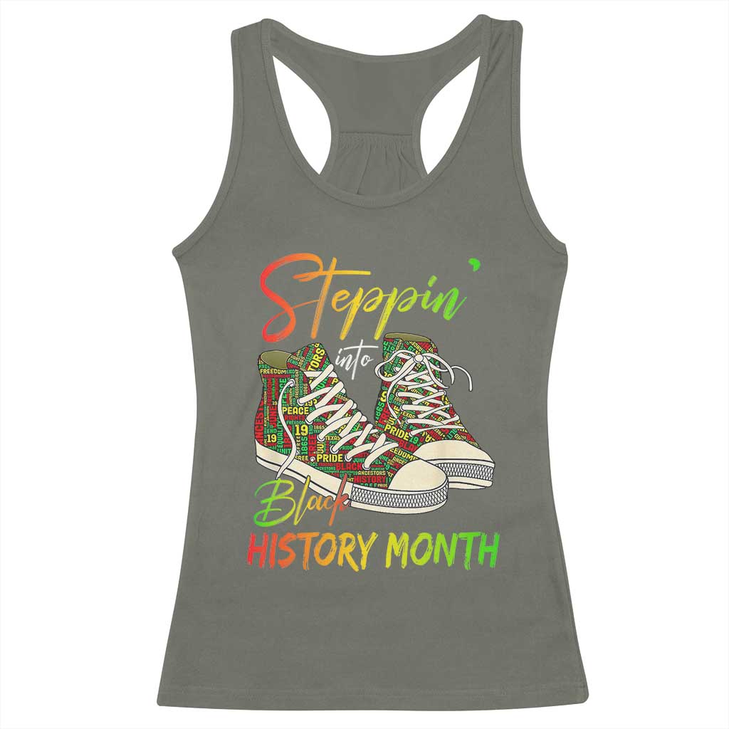 Stepping Into Black History Month Racerback Tank Top Black Pride Sneakers