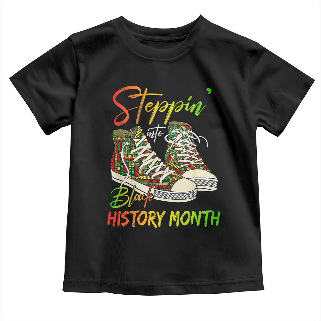 Stepping Into Black History Month Toddler T Shirt Black Pride Sneakers