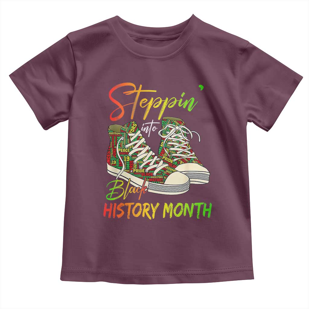 Stepping Into Black History Month Toddler T Shirt Black Pride Sneakers