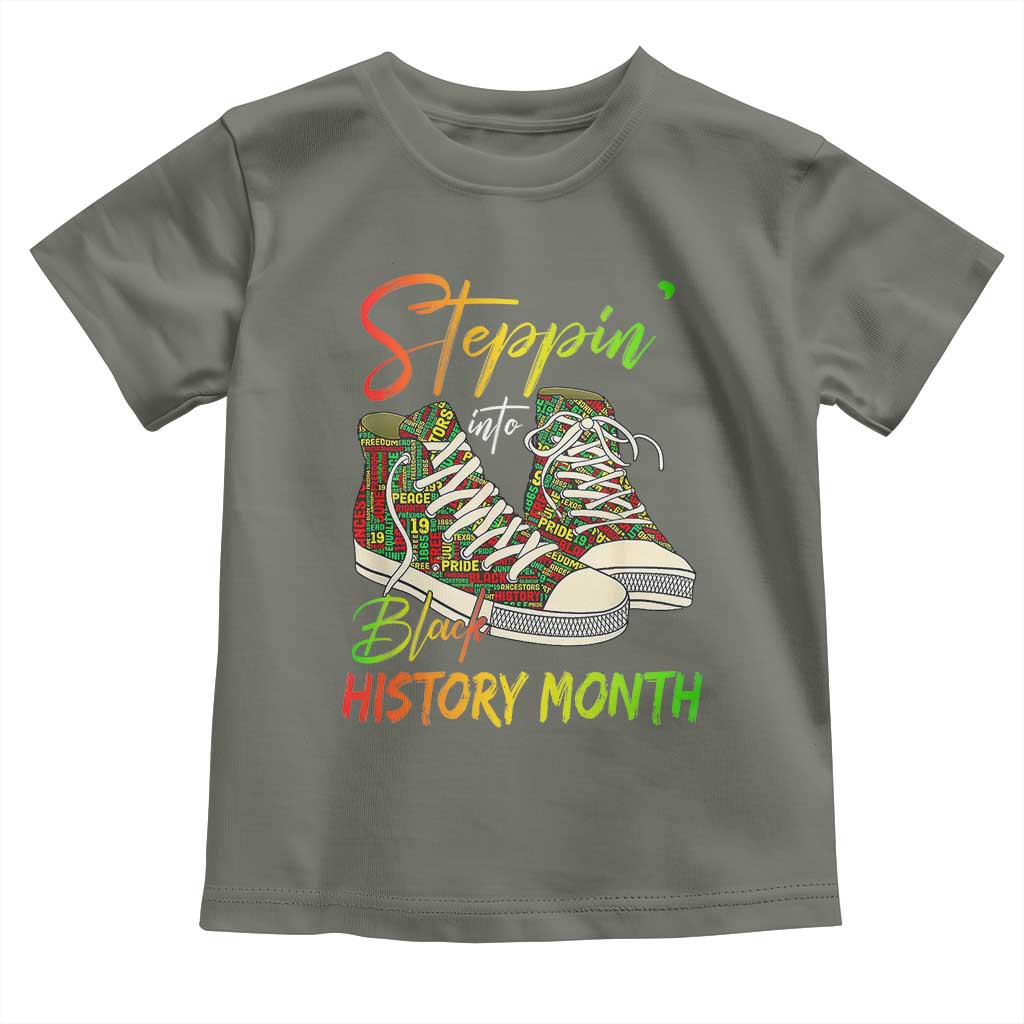 Stepping Into Black History Month Toddler T Shirt Black Pride Sneakers