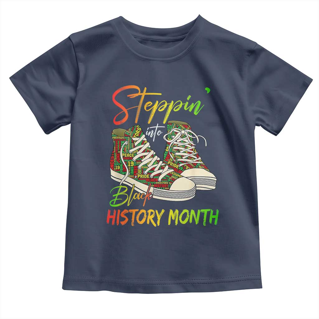 Stepping Into Black History Month Toddler T Shirt Black Pride Sneakers
