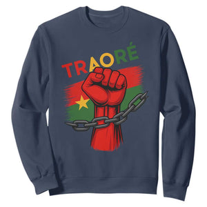 Stand With Traoré 2025 Sweatshirt Burkina Faso Flag Raised Fist Broken Chains