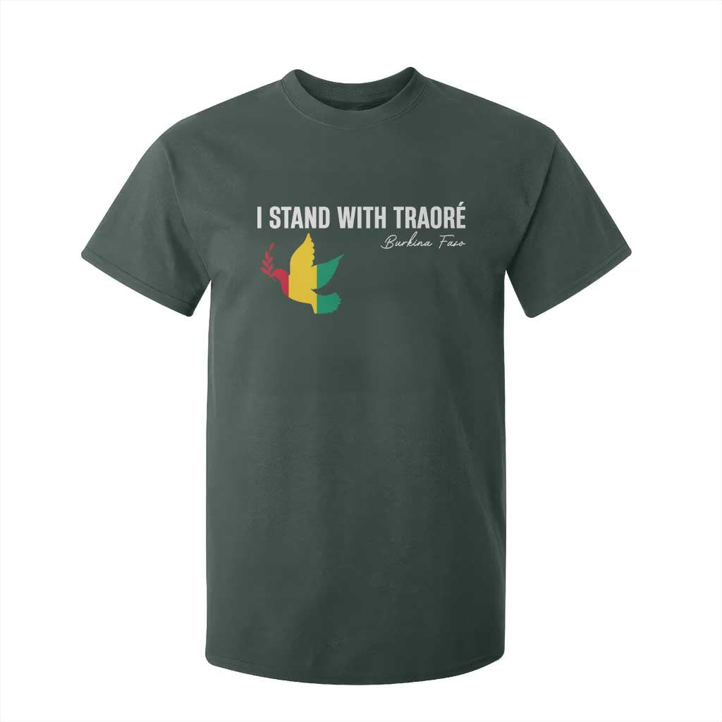 I Stand With Traoré T Shirt For Kid Burkina Faso Peace Dove