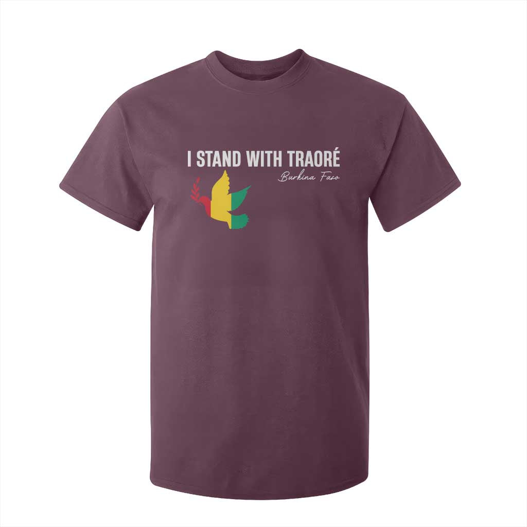 I Stand With Traoré T Shirt For Kid Burkina Faso Peace Dove
