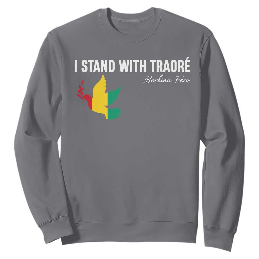 I Stand With Traoré Sweatshirt Burkina Faso Peace Dove