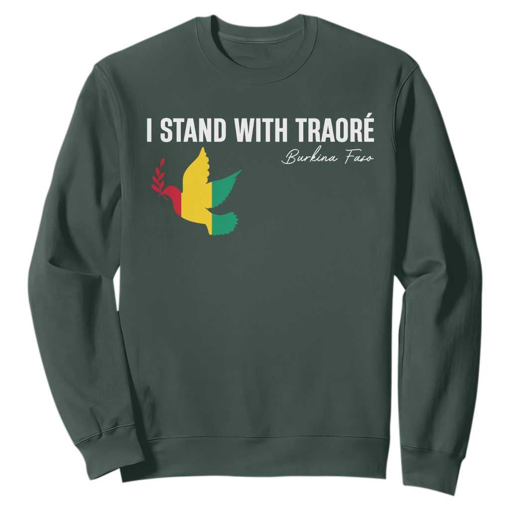 I Stand With Traoré Sweatshirt Burkina Faso Peace Dove