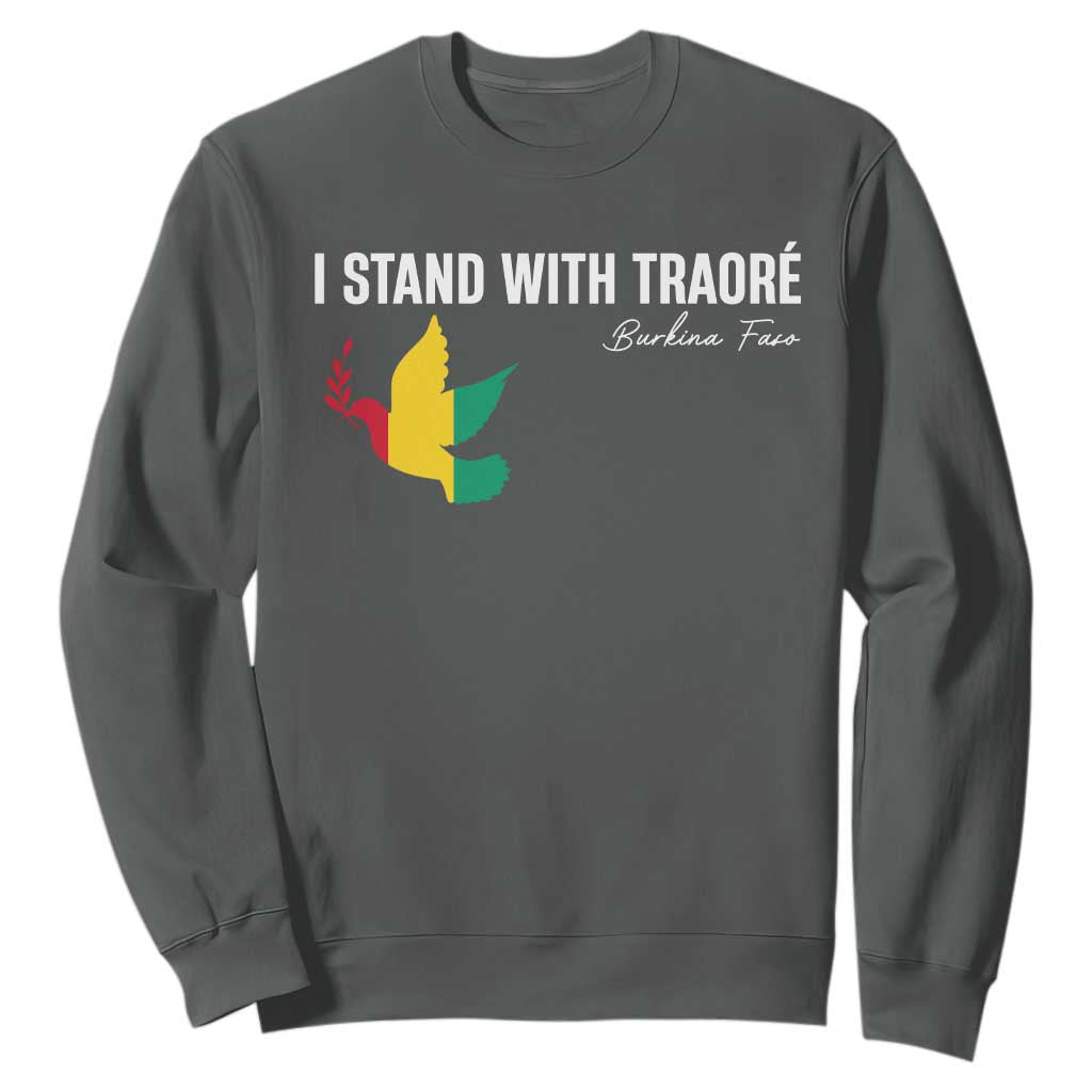 I Stand With Traoré Sweatshirt Burkina Faso Peace Dove
