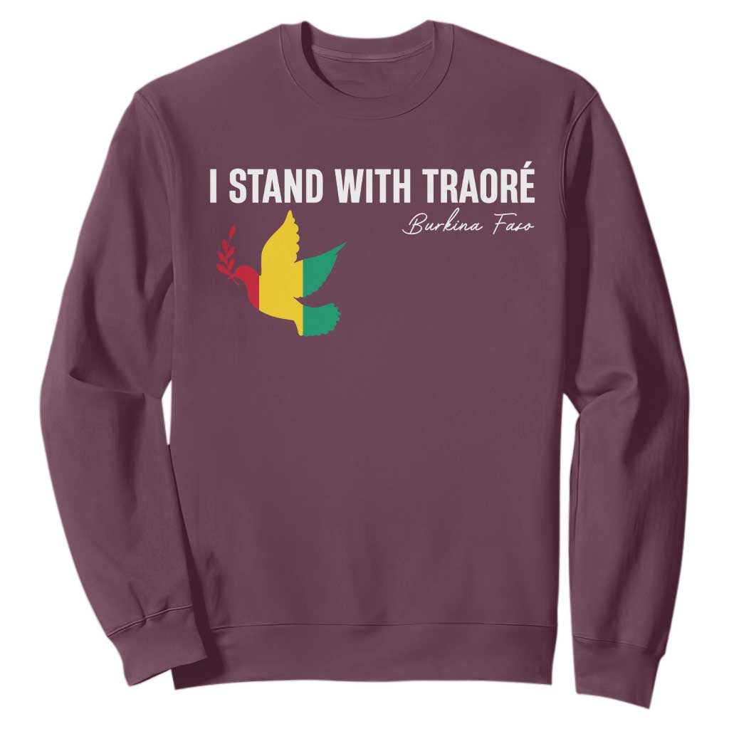 I Stand With Traoré Sweatshirt Burkina Faso Peace Dove