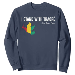 I Stand With Traoré Sweatshirt Burkina Faso Peace Dove