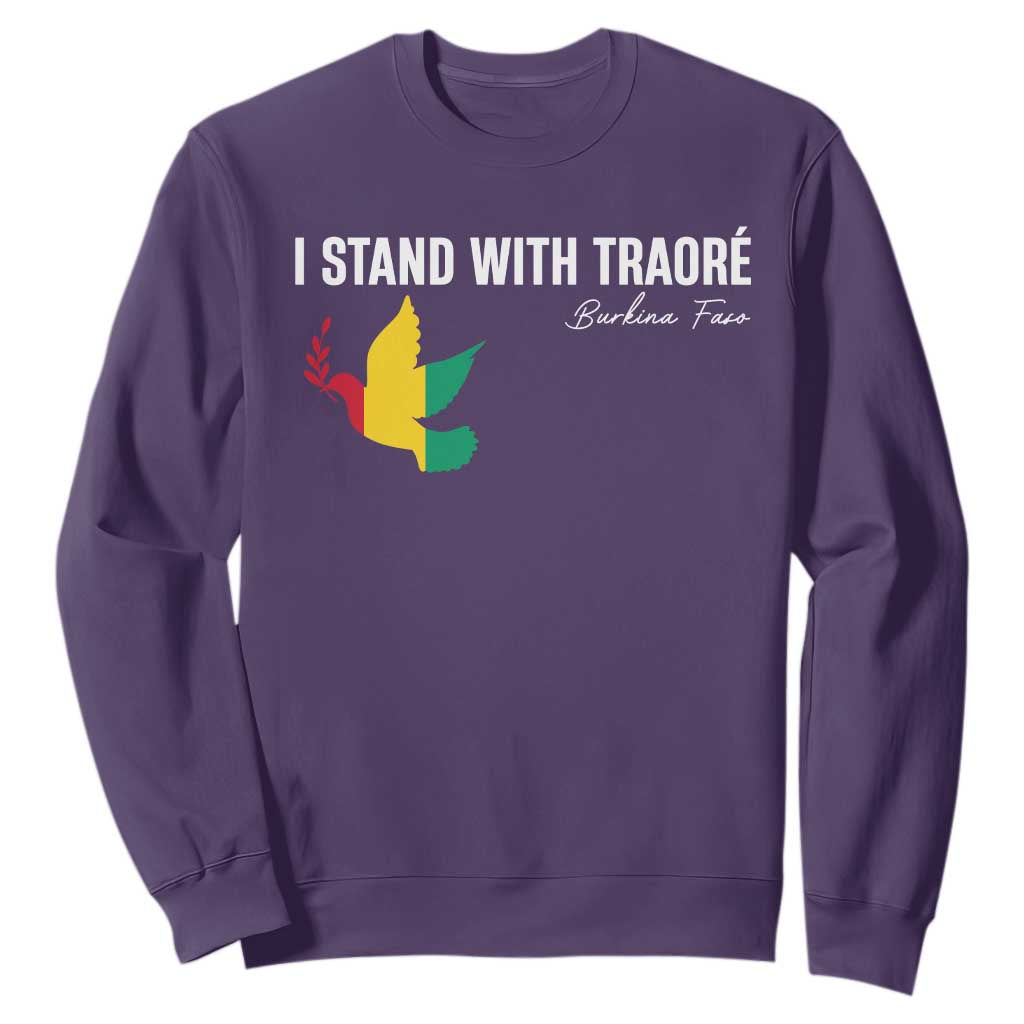 I Stand With Traoré Sweatshirt Burkina Faso Peace Dove