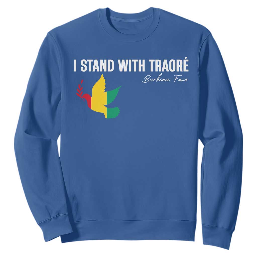 I Stand With Traoré Sweatshirt Burkina Faso Peace Dove