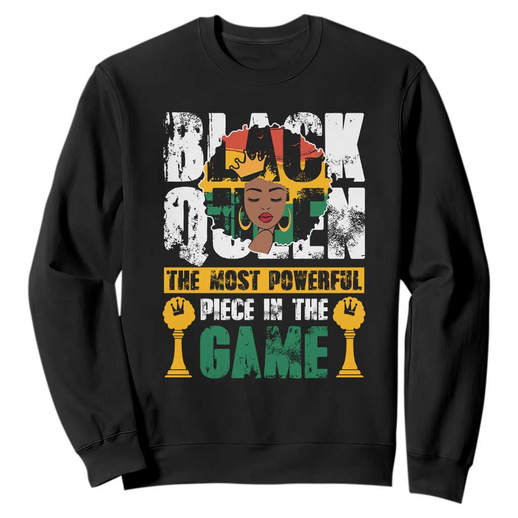 Black Queen Sweatshirt The Most Powerful Piece In The Game Afro Melanin