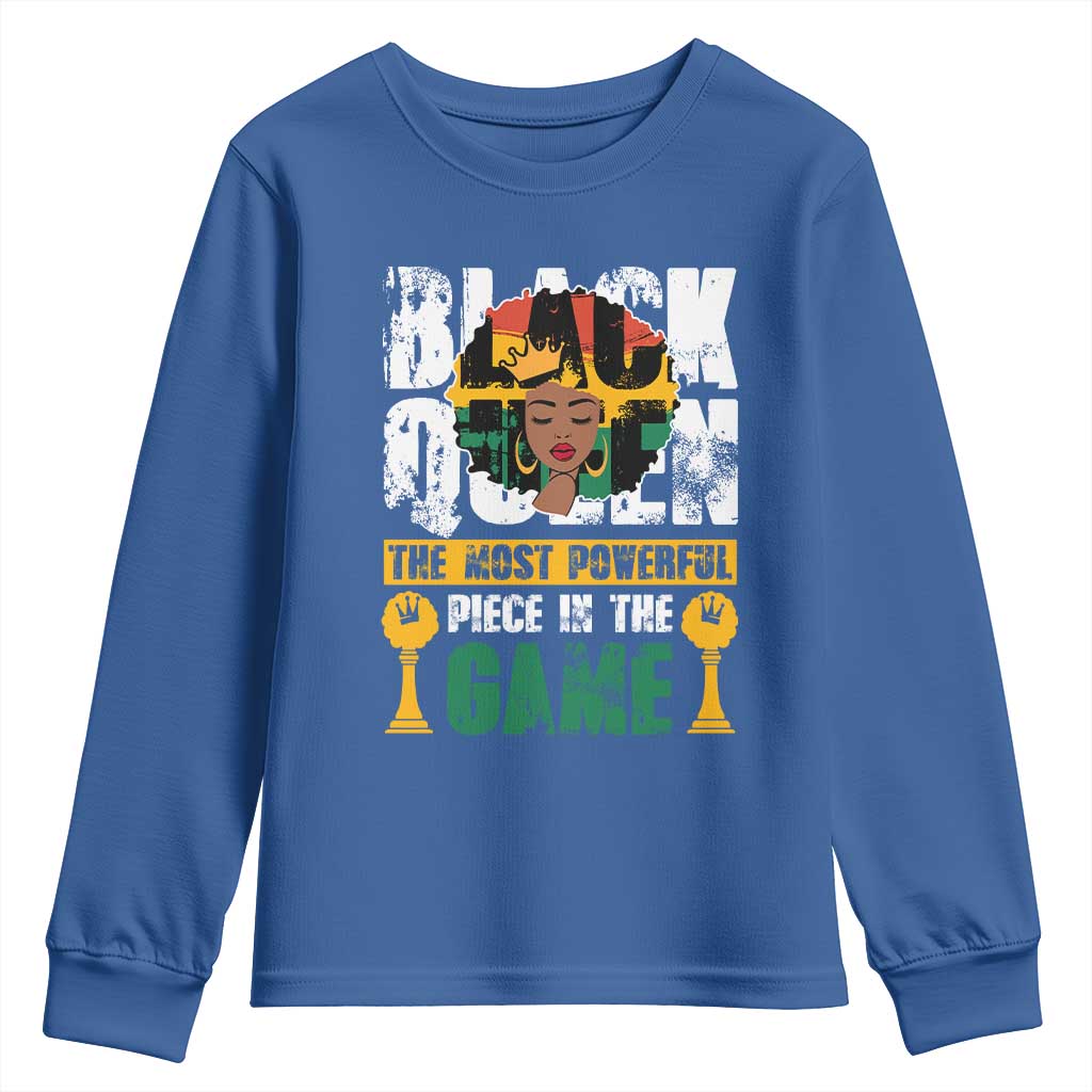 Black Queen Youth Long Sleeve Shirt The Most Powerful Piece In The Game Afro Melanin