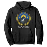 Cape Verde Volcano Blue Sharks Gold Laurel Crest Graphic Hoodie Retro Cabo Verde Heritage Pride