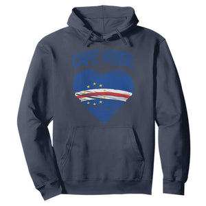 Cape Verde Scribble Flag Heart National Pride Hoodie Cabo Verde Love