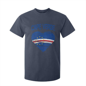 Cape Verde Scribble Flag Heart National Pride T Shirt For Kid Cabo Verde Love