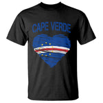 Cape Verde Scribble Flag Heart National Pride T Shirt Cabo Verde Love
