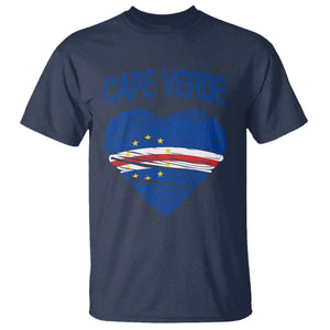 Cape Verde Scribble Flag Heart National Pride T Shirt Cabo Verde Love