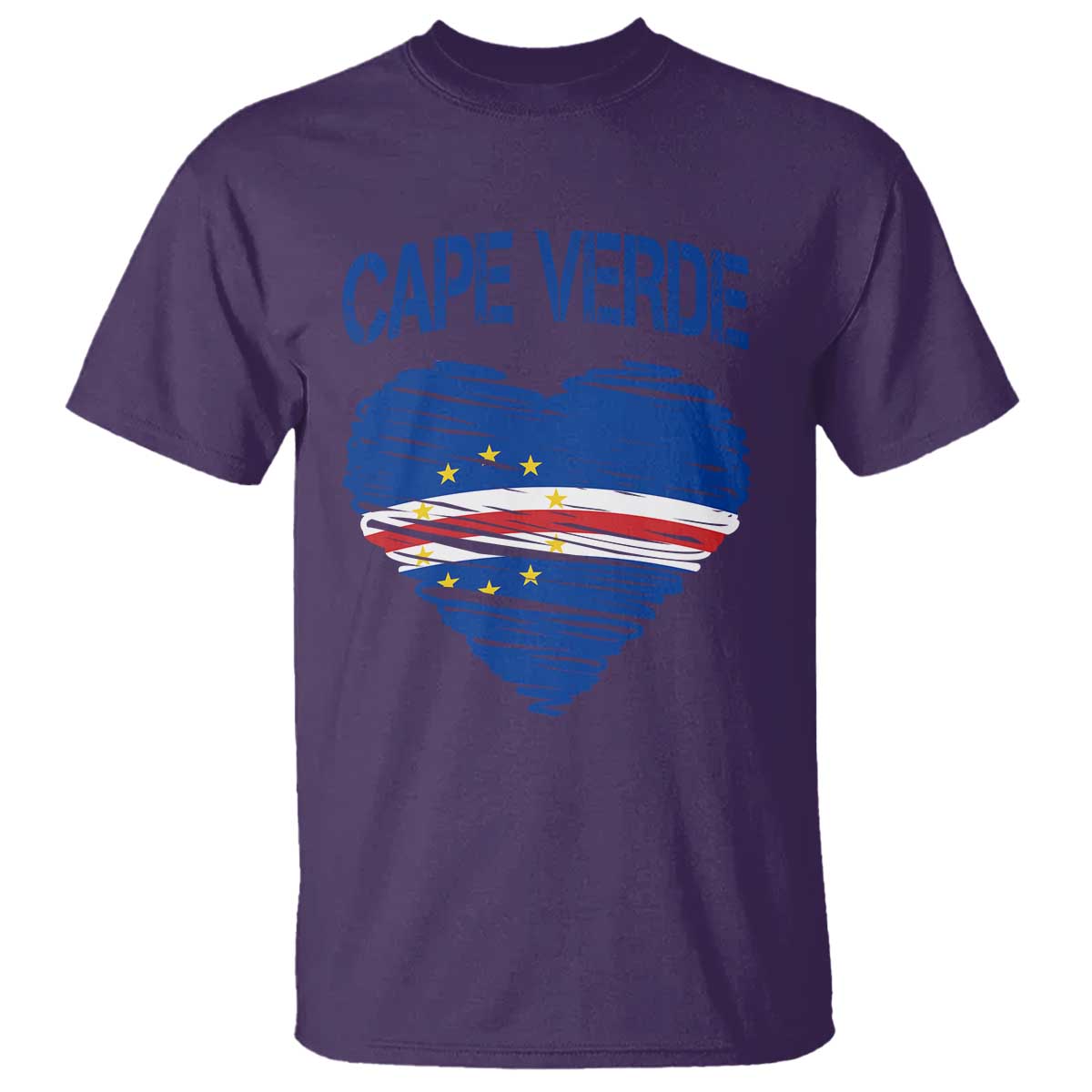 Cape Verde Scribble Flag Heart National Pride T Shirt Cabo Verde Love