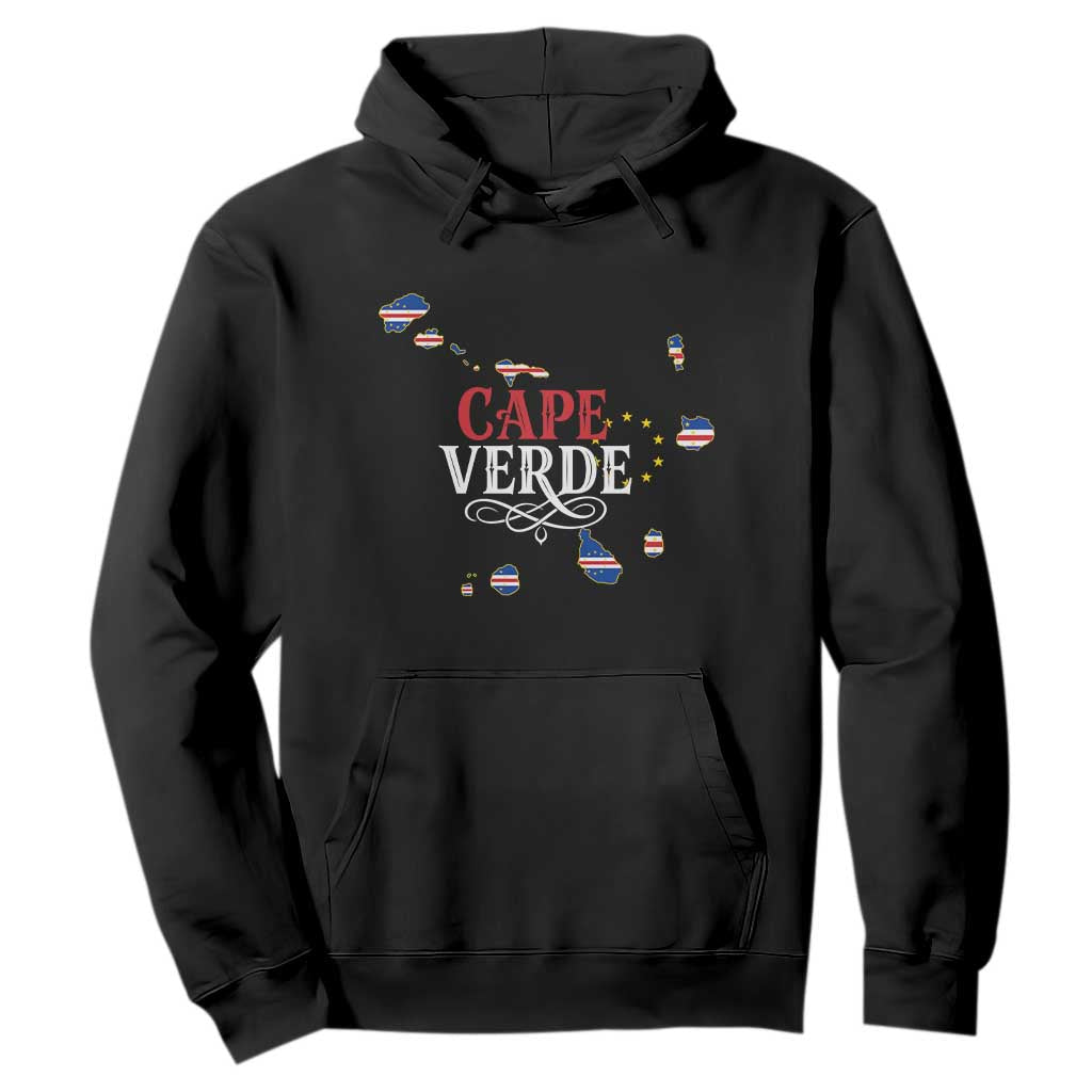 Cabo Verde Islands Flag Map Hoodie Cape Verde Vintage Pride
