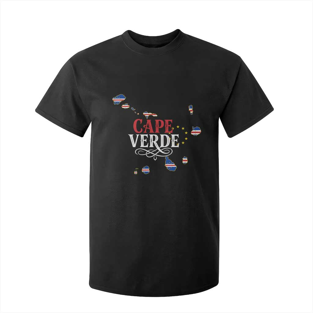 Cabo Verde Islands Flag Map T Shirt For Kid Cape Verde Vintage Pride
