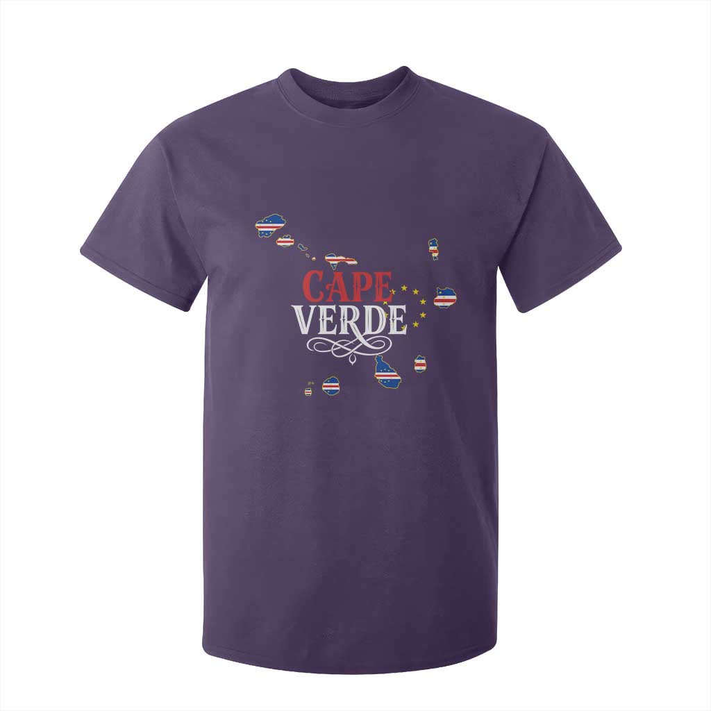 Cabo Verde Islands Flag Map T Shirt For Kid Cape Verde Vintage Pride