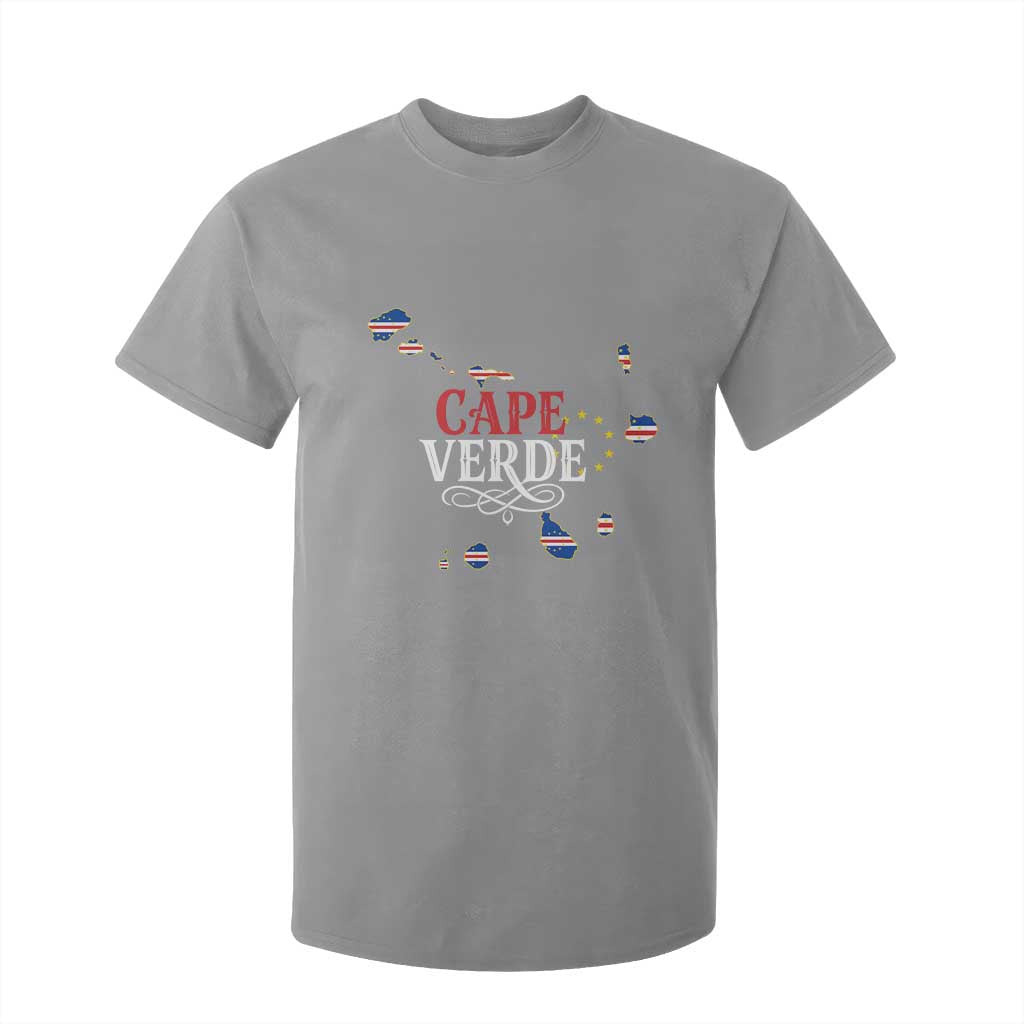 Cabo Verde Islands Flag Map T Shirt For Kid Cape Verde Vintage Pride
