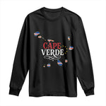 Cabo Verde Islands Flag Map Long Sleeve Shirt Cape Verde Vintage Pride