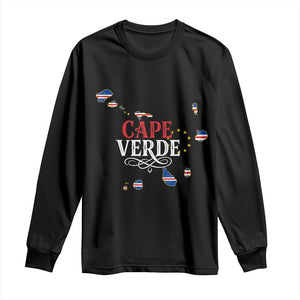 Cabo Verde Islands Flag Map Long Sleeve Shirt Cape Verde Vintage Pride
