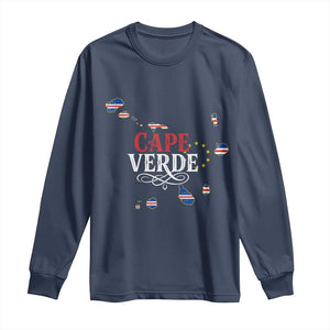 Cabo Verde Islands Flag Map Long Sleeve Shirt Cape Verde Vintage Pride
