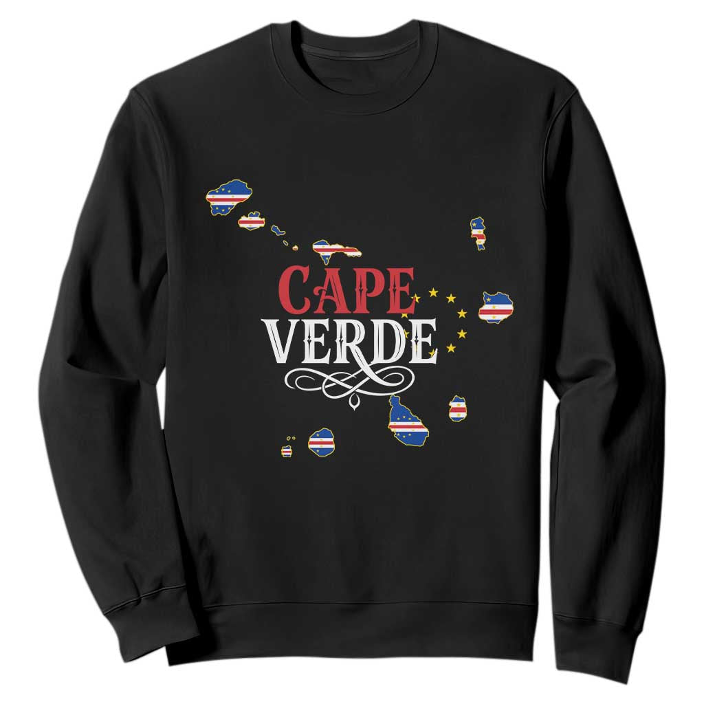 Cabo Verde Islands Flag Map Sweatshirt Cape Verde Vintage Pride