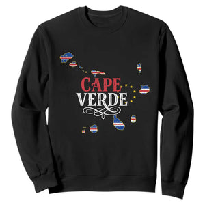 Cabo Verde Islands Flag Map Sweatshirt Cape Verde Vintage Pride