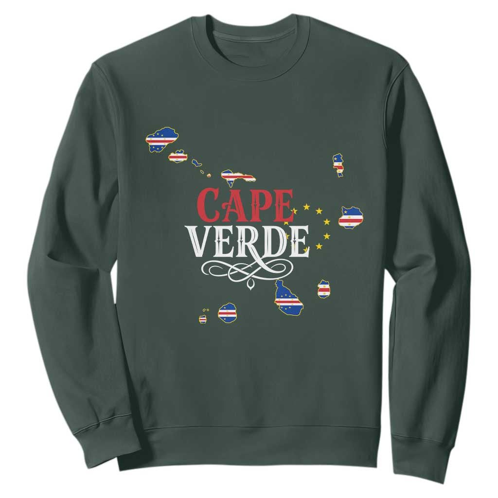 Cabo Verde Islands Flag Map Sweatshirt Cape Verde Vintage Pride