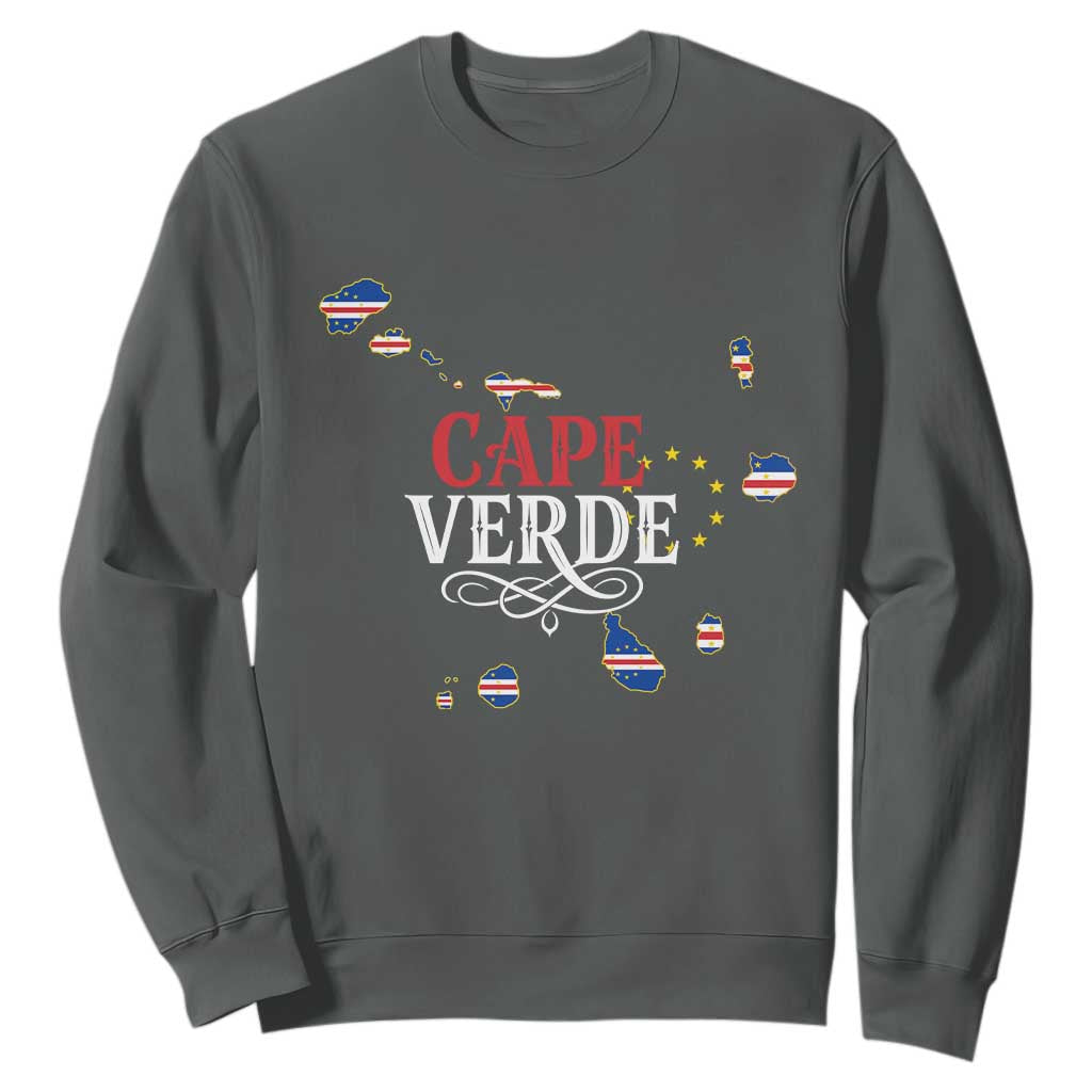 Cabo Verde Islands Flag Map Sweatshirt Cape Verde Vintage Pride