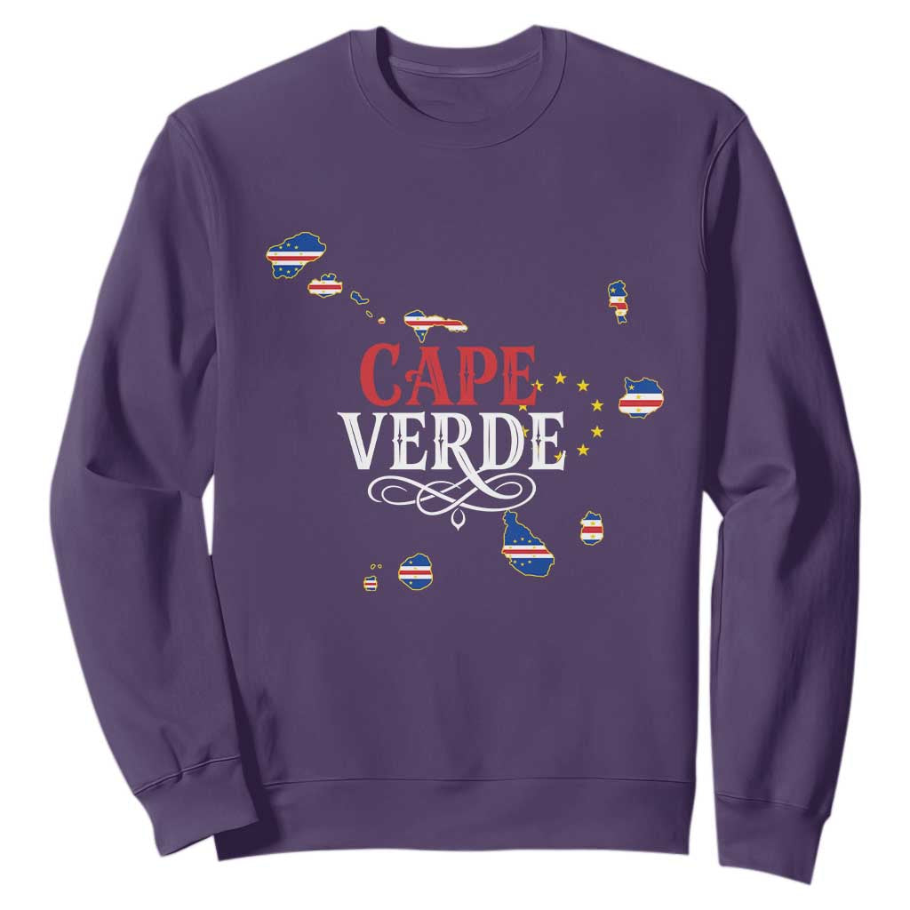 Cabo Verde Islands Flag Map Sweatshirt Cape Verde Vintage Pride