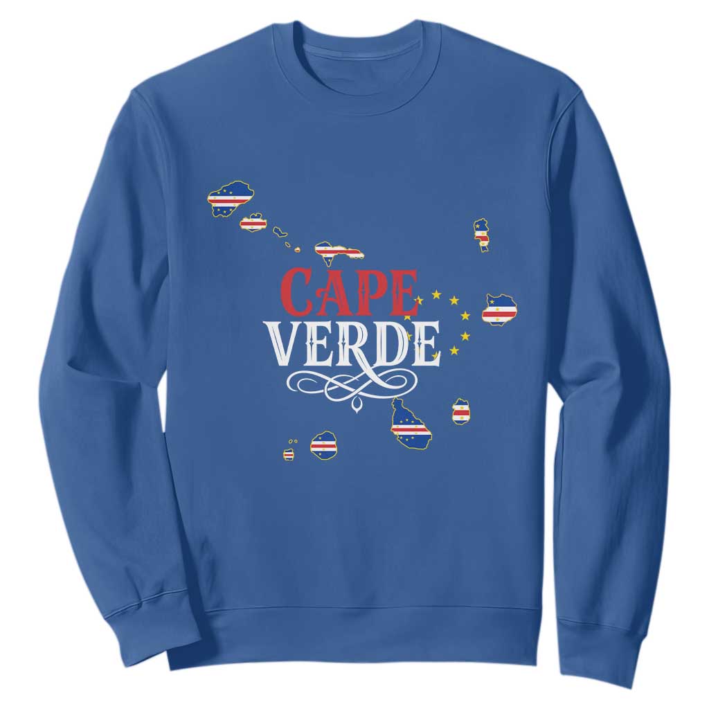 Cabo Verde Islands Flag Map Sweatshirt Cape Verde Vintage Pride