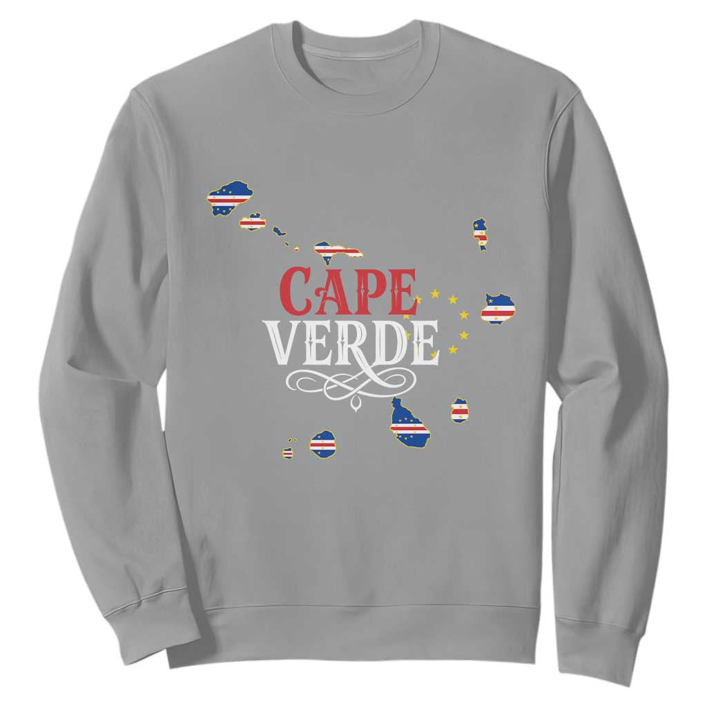 Cabo Verde Islands Flag Map Sweatshirt Cape Verde Vintage Pride